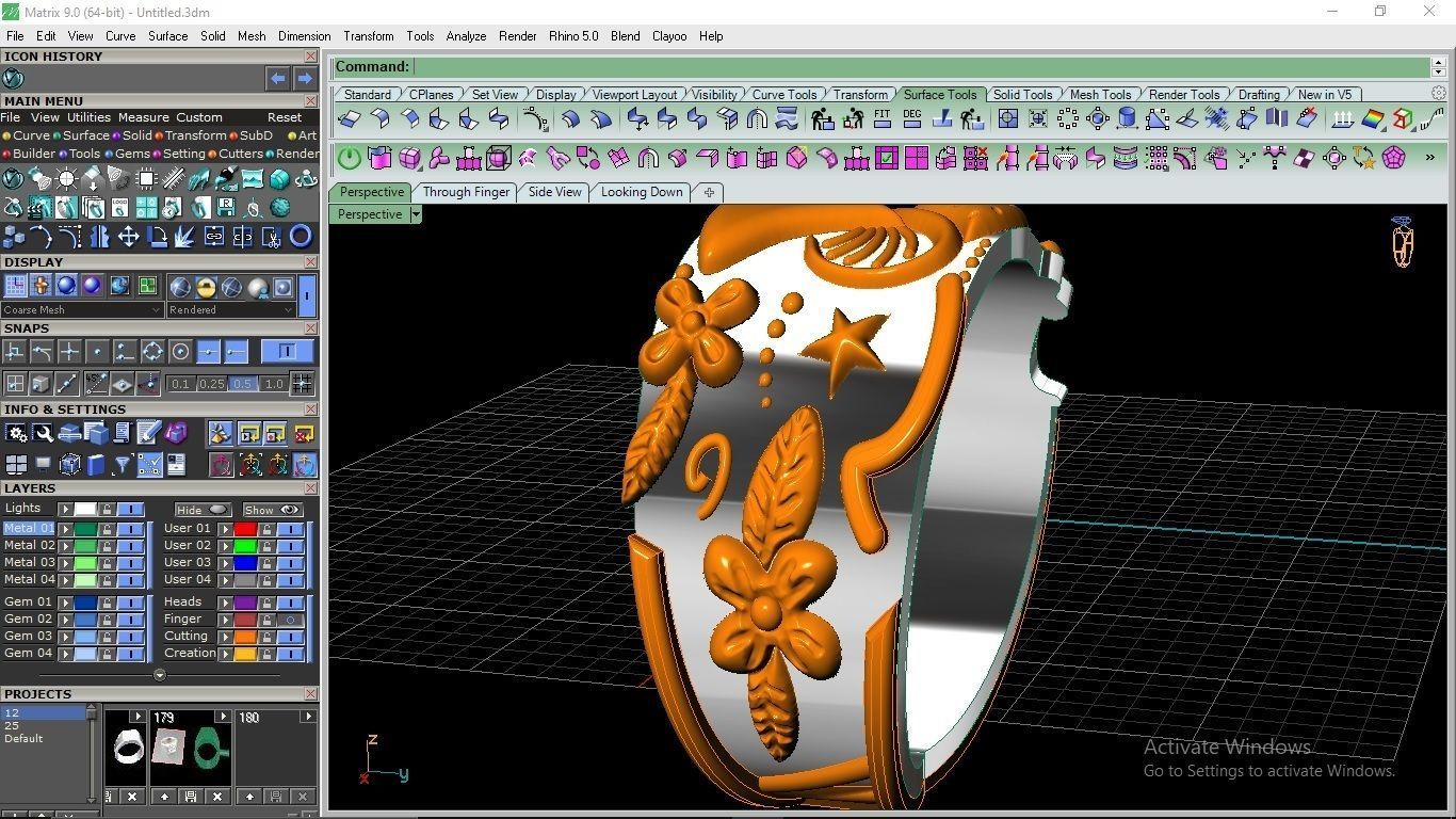 mushroom ring 3D print model_4
