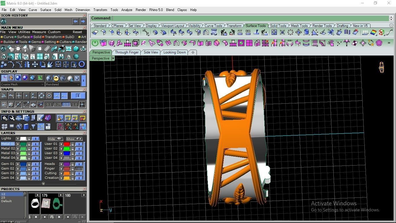 mushroom ring 3D print model_6