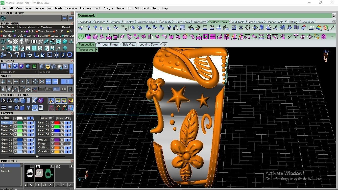 mushroom ring 3D print model_3