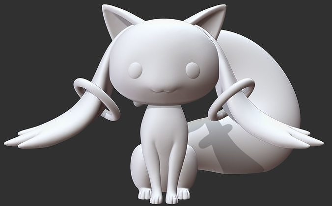 Kyubey from Madoka Magica 3D print model