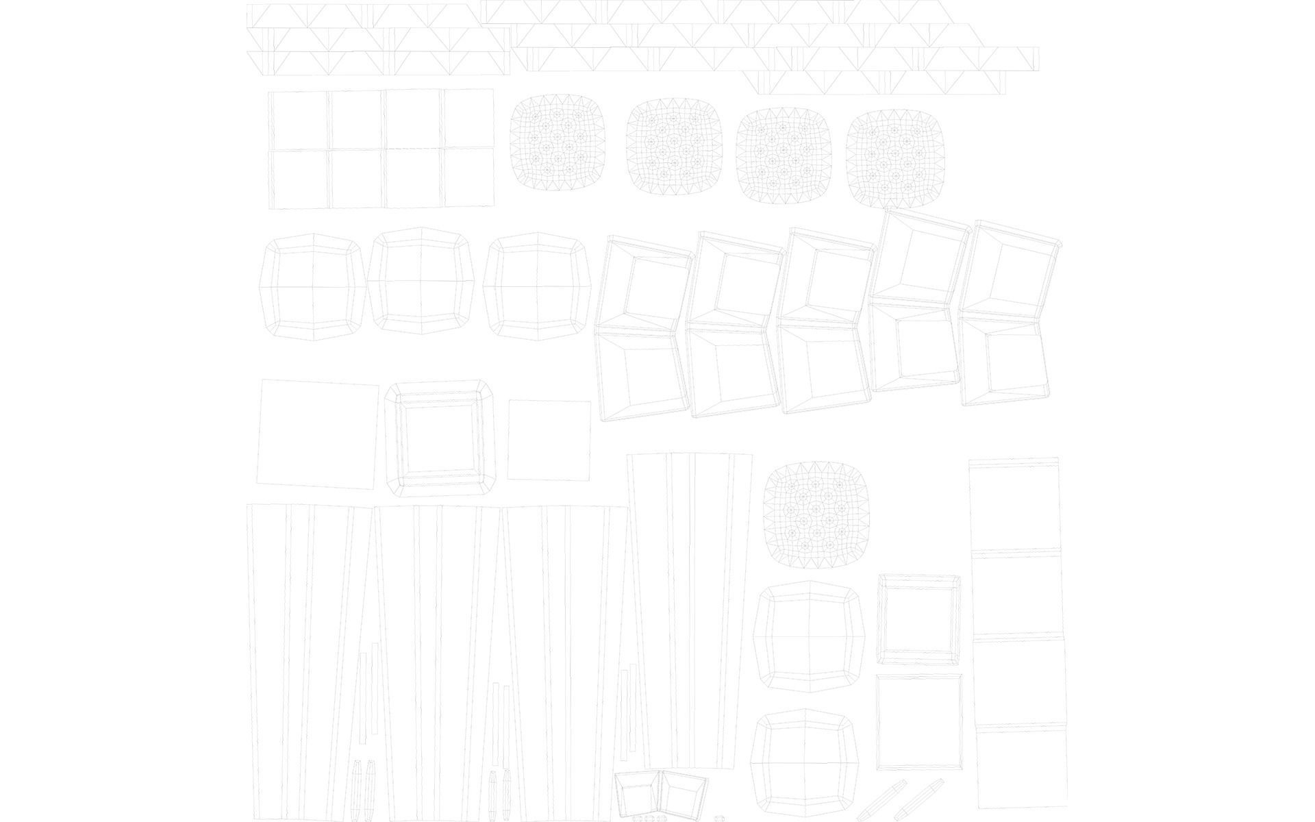 Sofa  white Low-poly 3D model_17