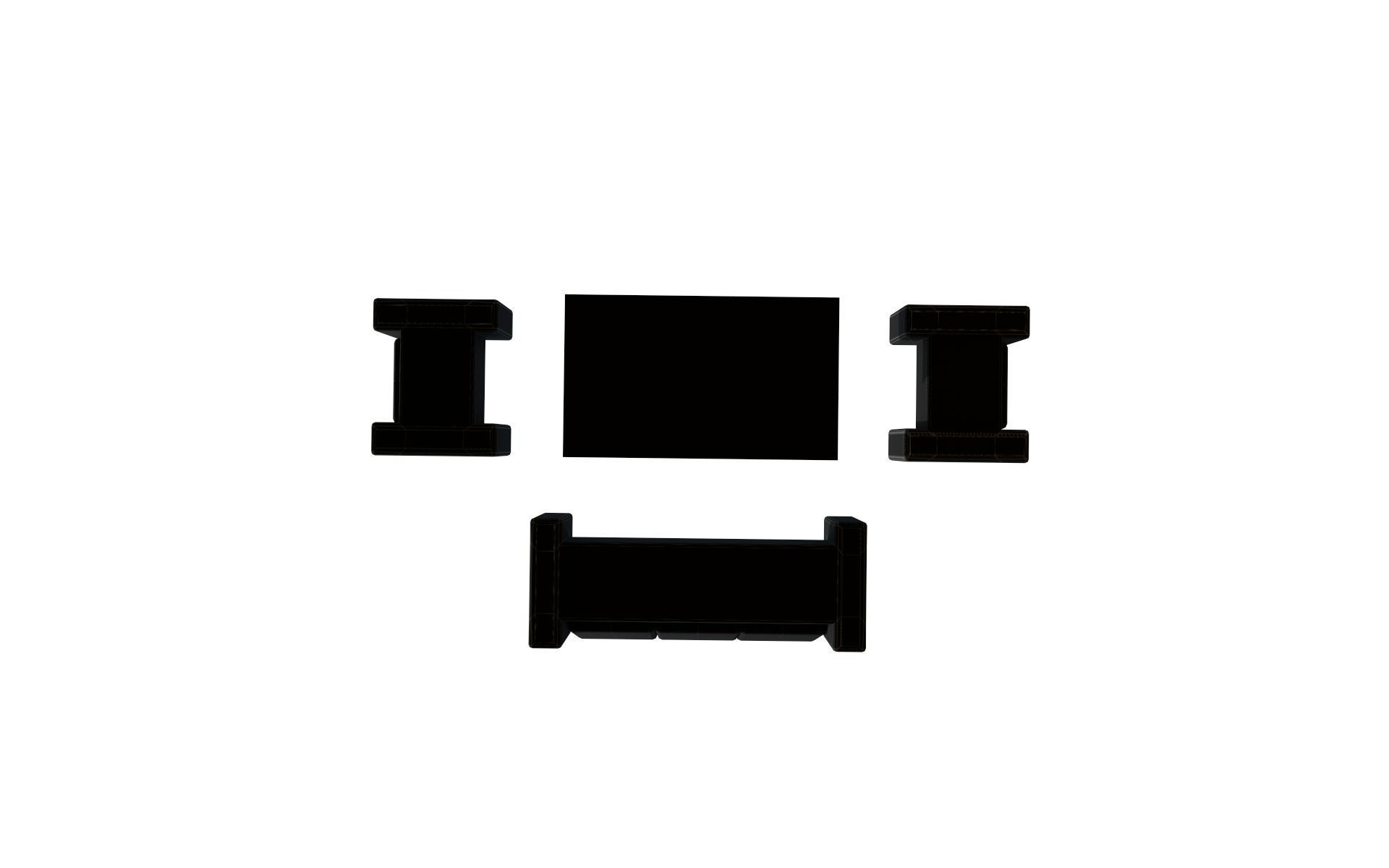 Sofa  white Low-poly 3D model_16