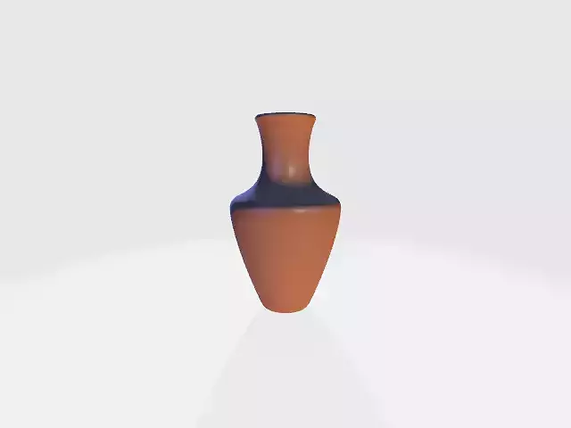3D Pottery orange vase