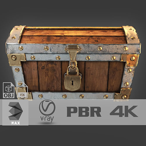 Treasure Chest with lock 3D model