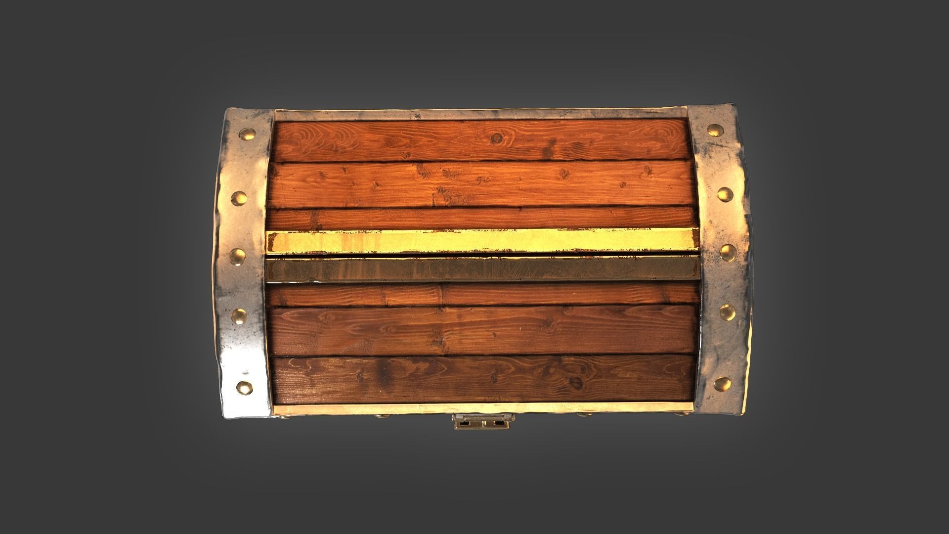 Treasure Chest with lock 3D model_8