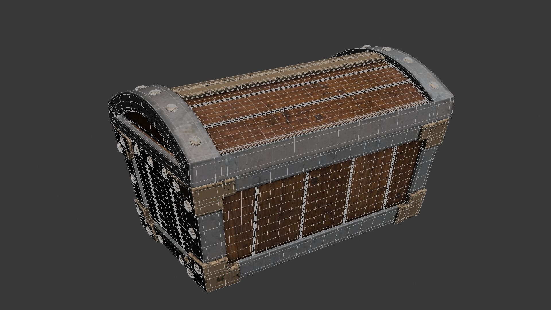 Treasure Chest with lock 3D model_15