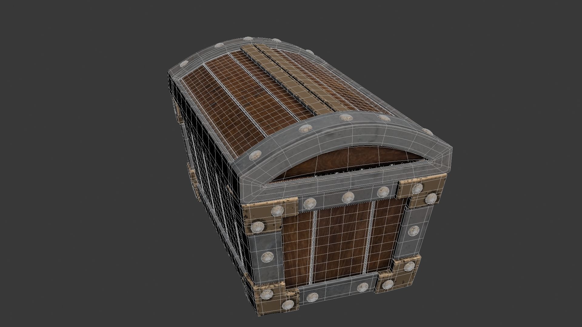 Treasure Chest with lock 3D model_14