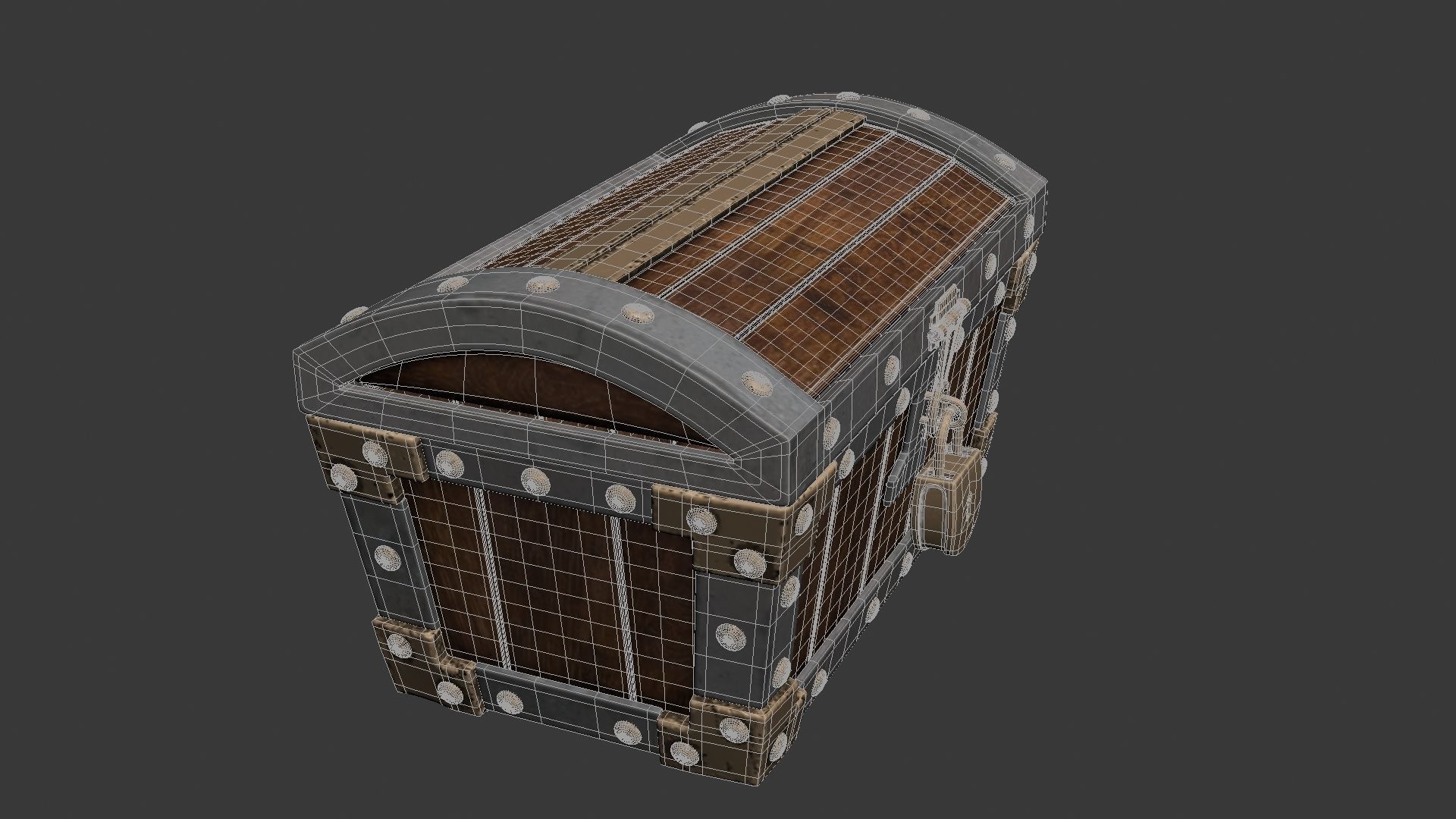 Treasure Chest with lock 3D model_16