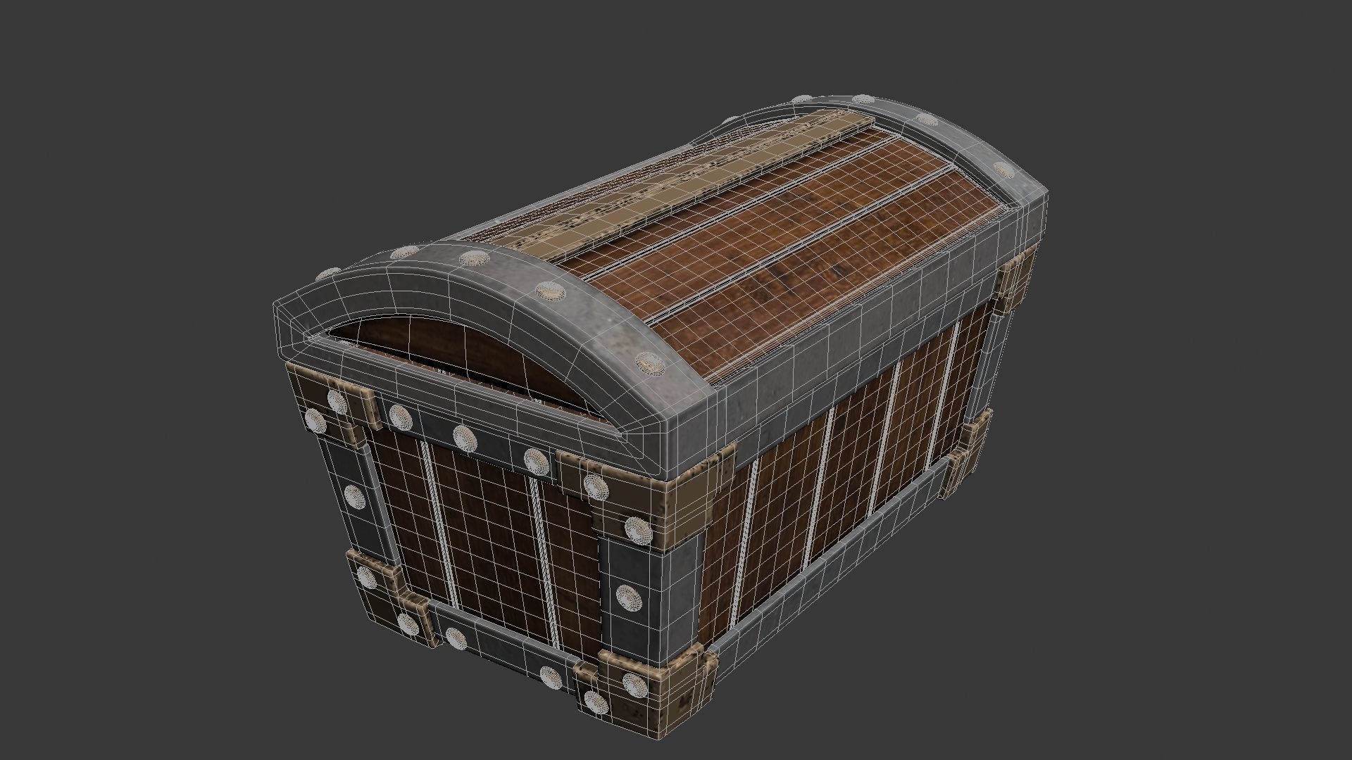 Treasure Chest with lock 3D model_12
