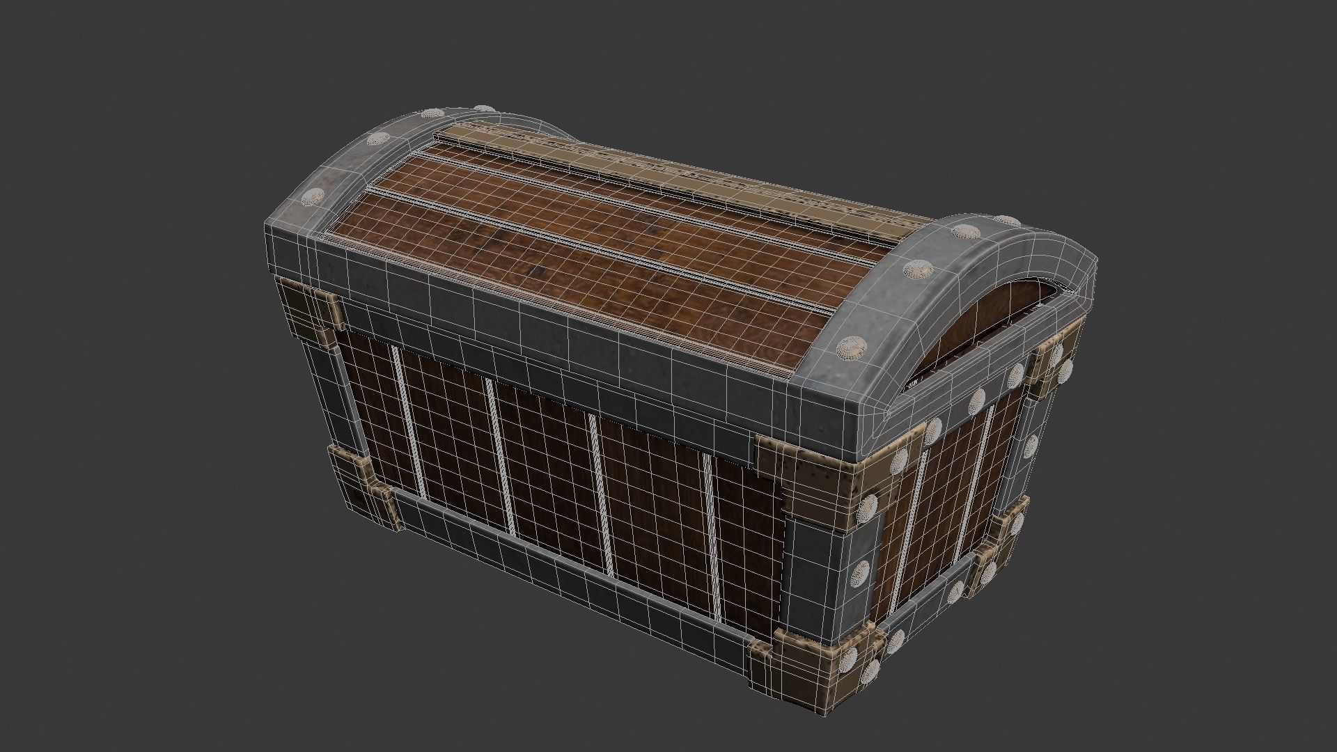 Treasure Chest with lock 3D model_18