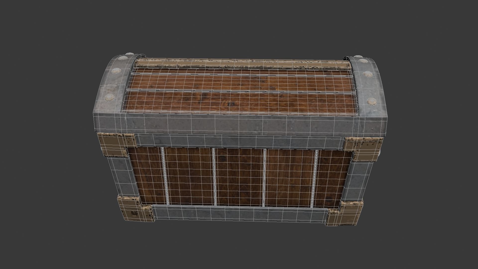 Treasure Chest with lock 3D model_13