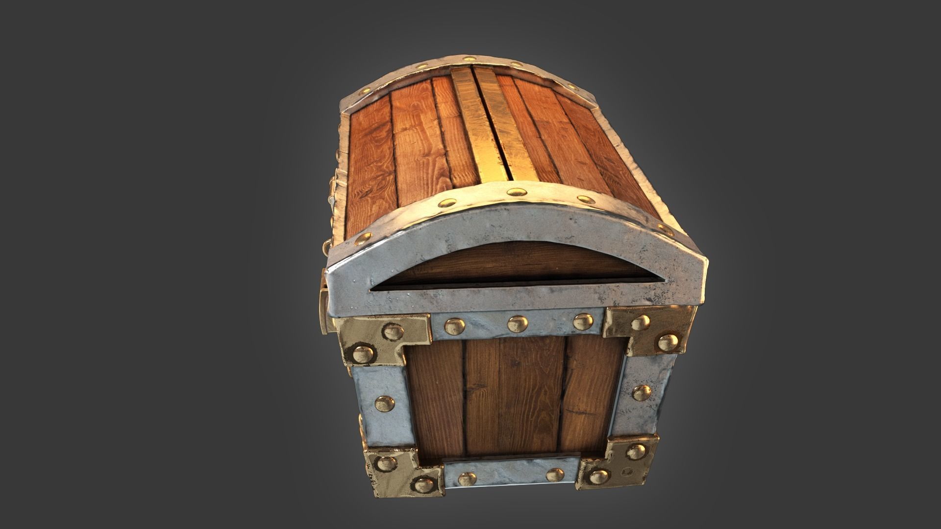 Treasure Chest with lock 3D model_6