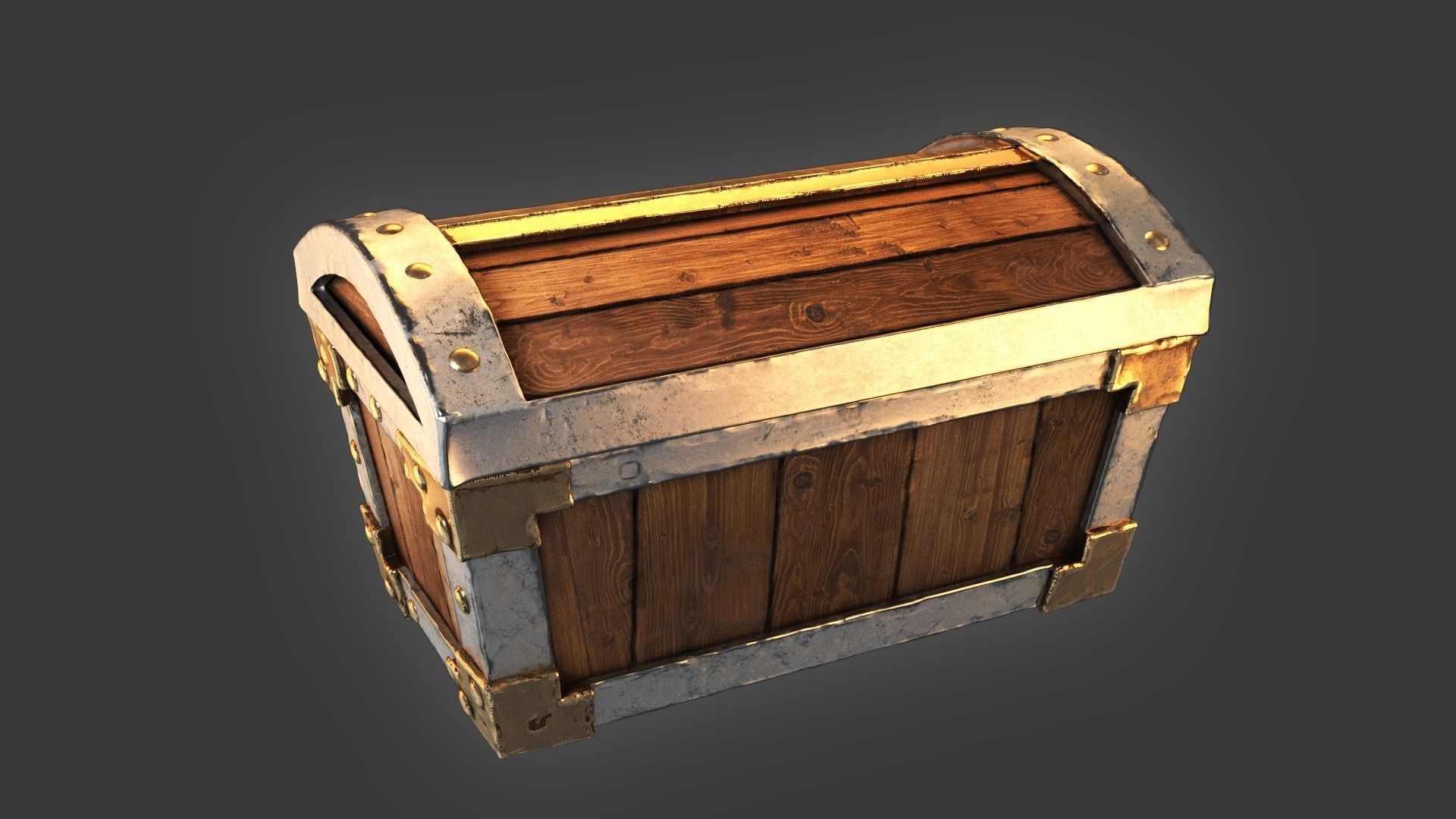 Treasure Chest with lock 3D model_5