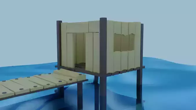 Low Poly Fisherman Hut