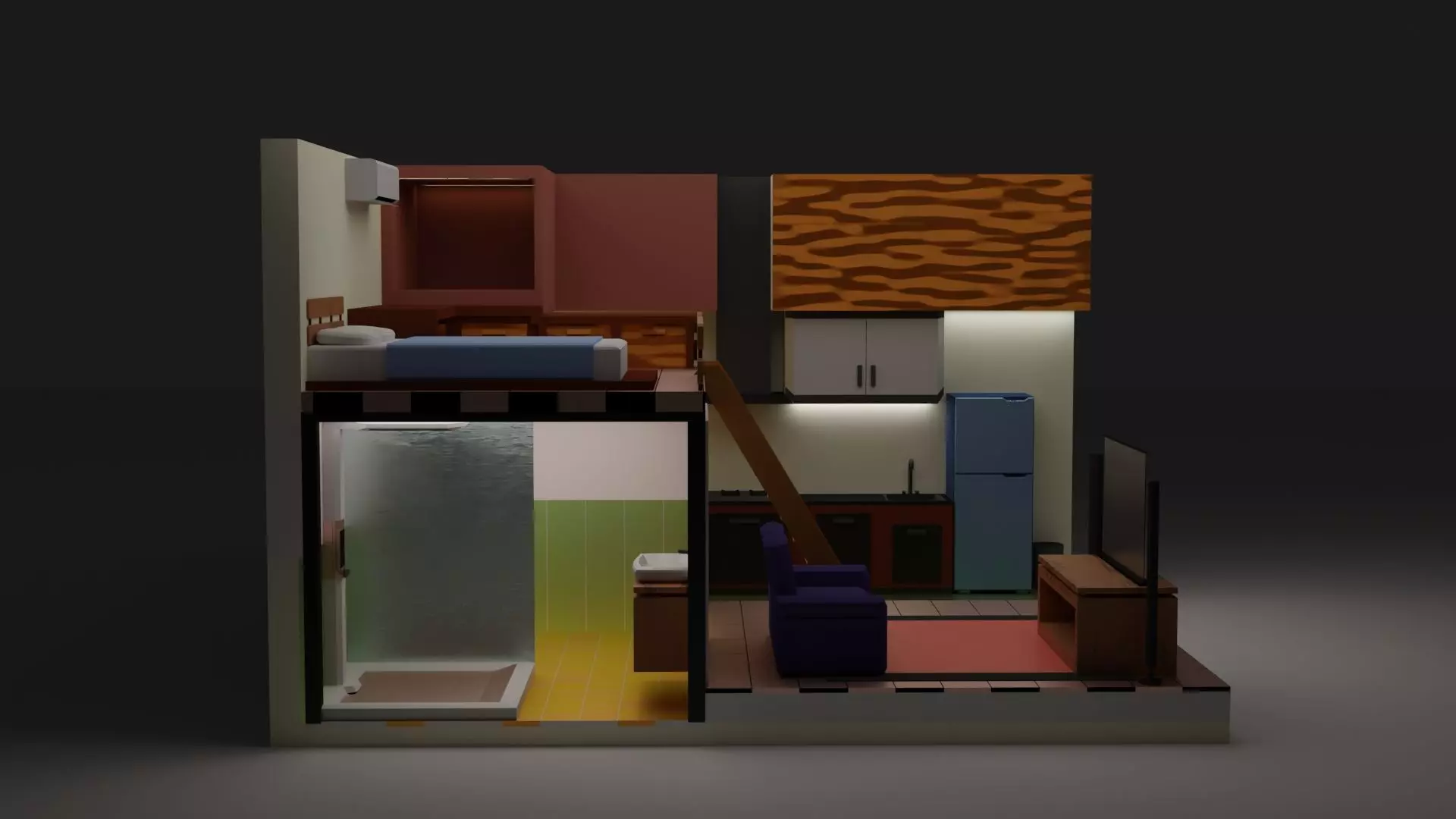 All In One Single Apartment 3D model_0