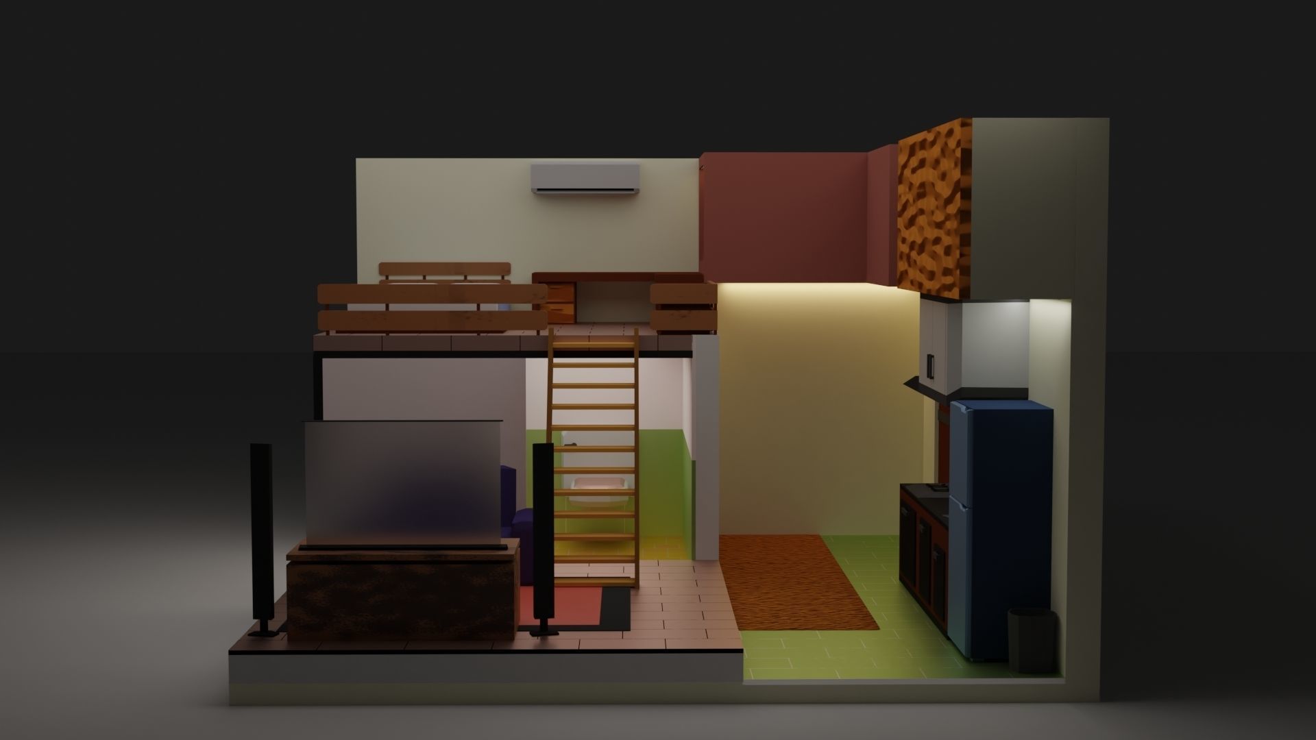 All In One Single Apartment 3D model_1