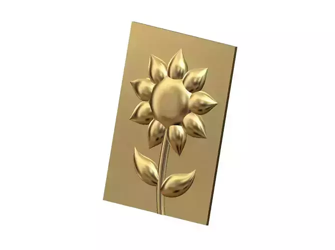 Sunflower relief decor ornament 3D print model