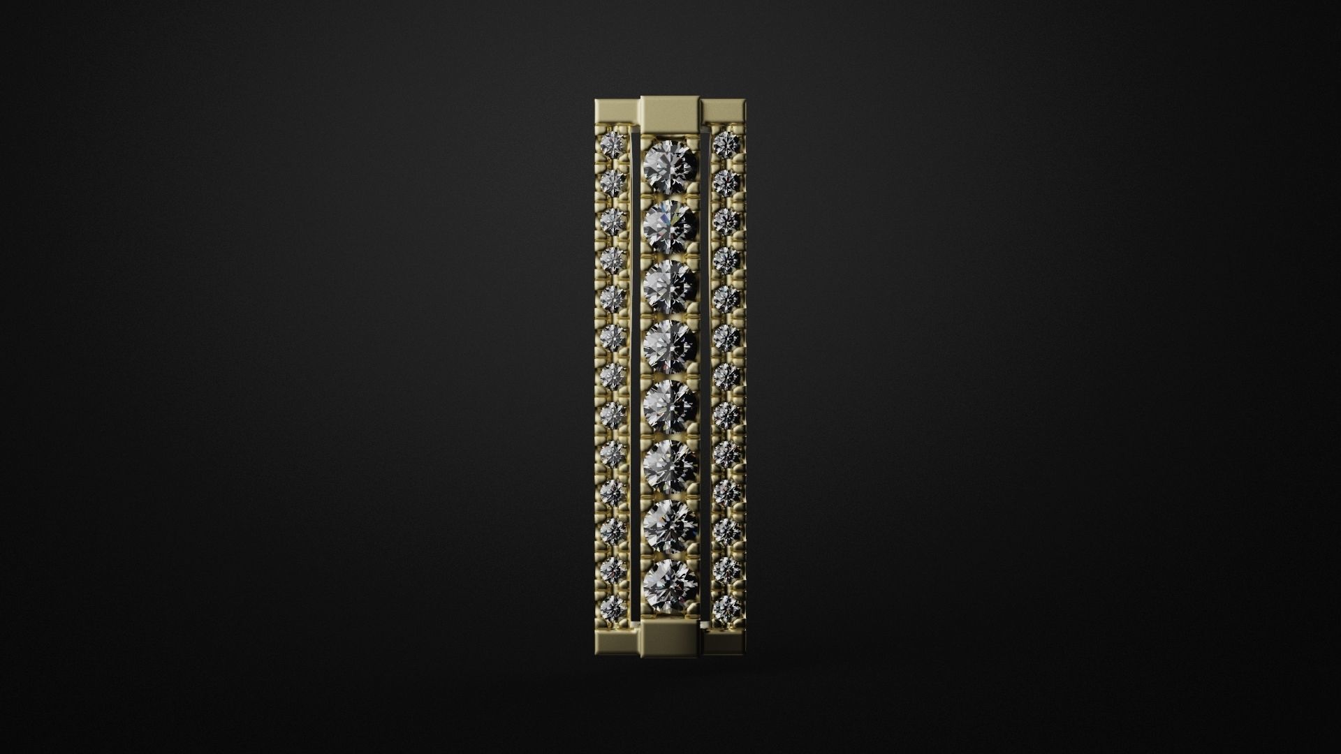 Rectangular pendant 3D print model_3