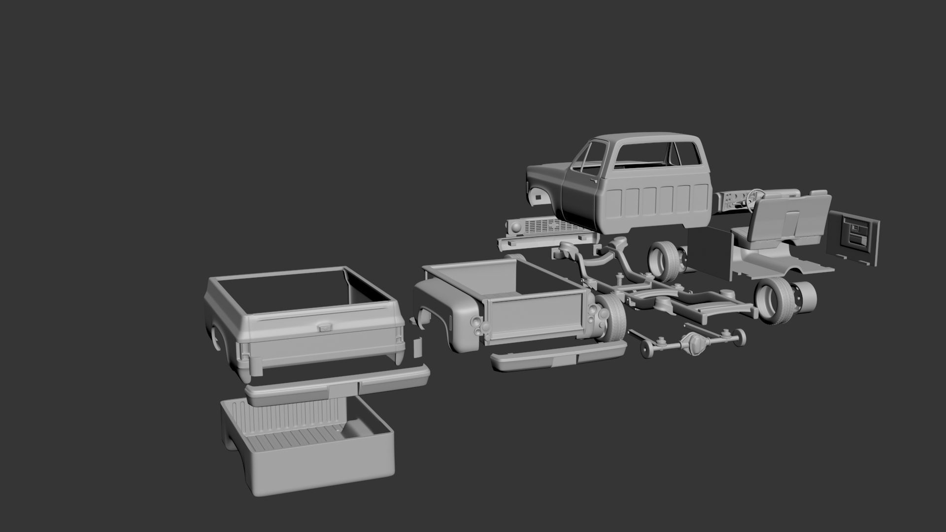 Chevrolet C10 1974 3D print model_10