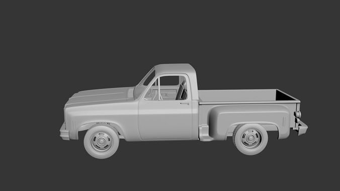 Chevrolet C10 1974 3D print model 2