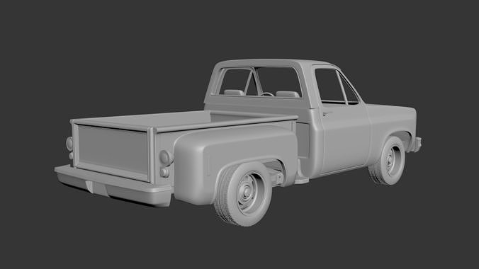 Chevrolet C10 1974 3D print model 5