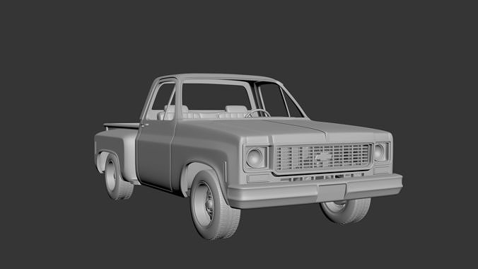 Chevrolet C10 1974 3D print model 6