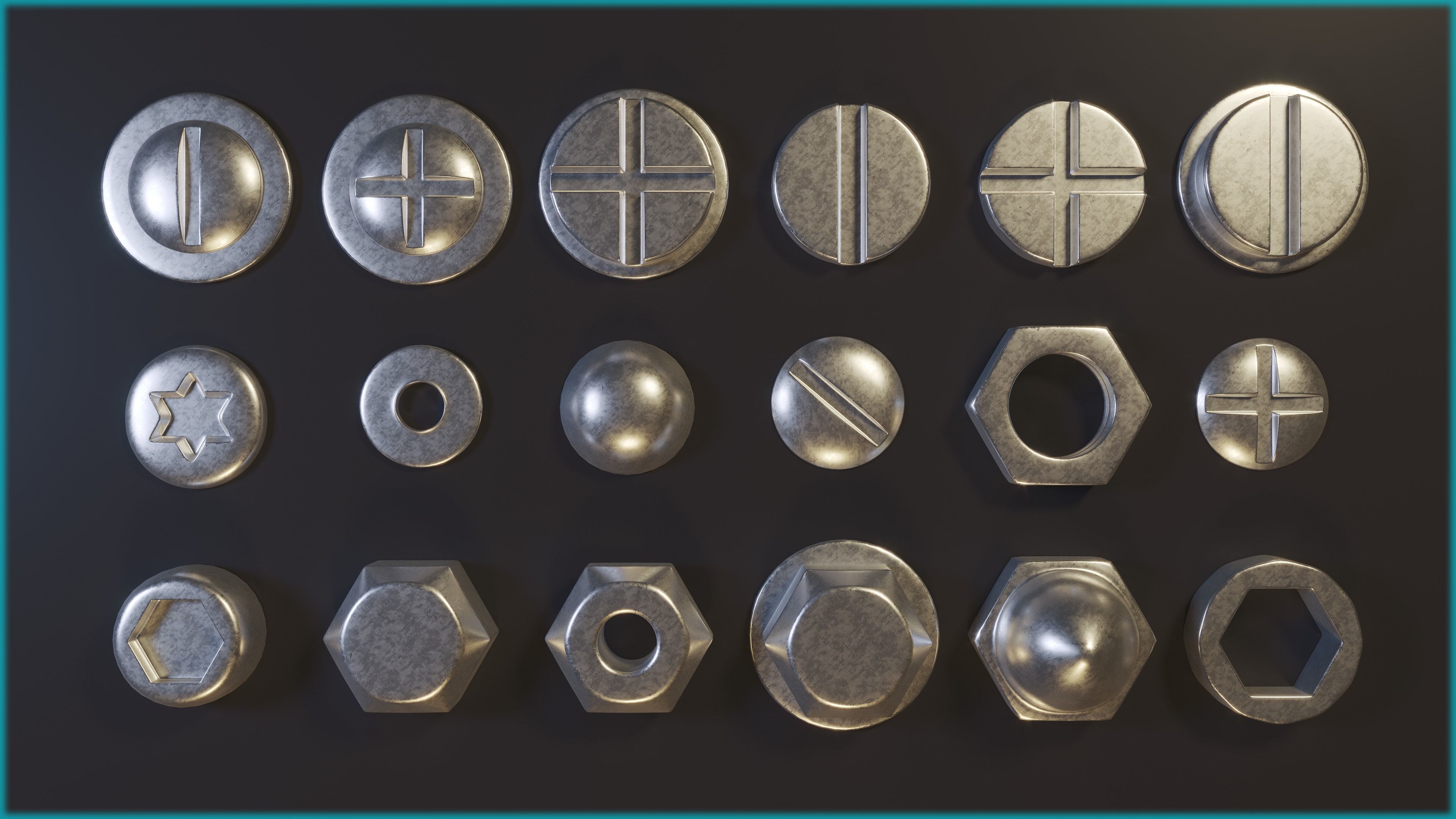 Bolt and Nuts IMM Brush - 3d model - textures 3D model_1