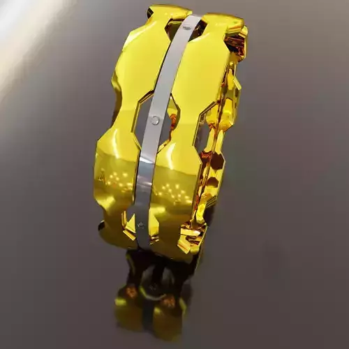 Gold ring with silver insert