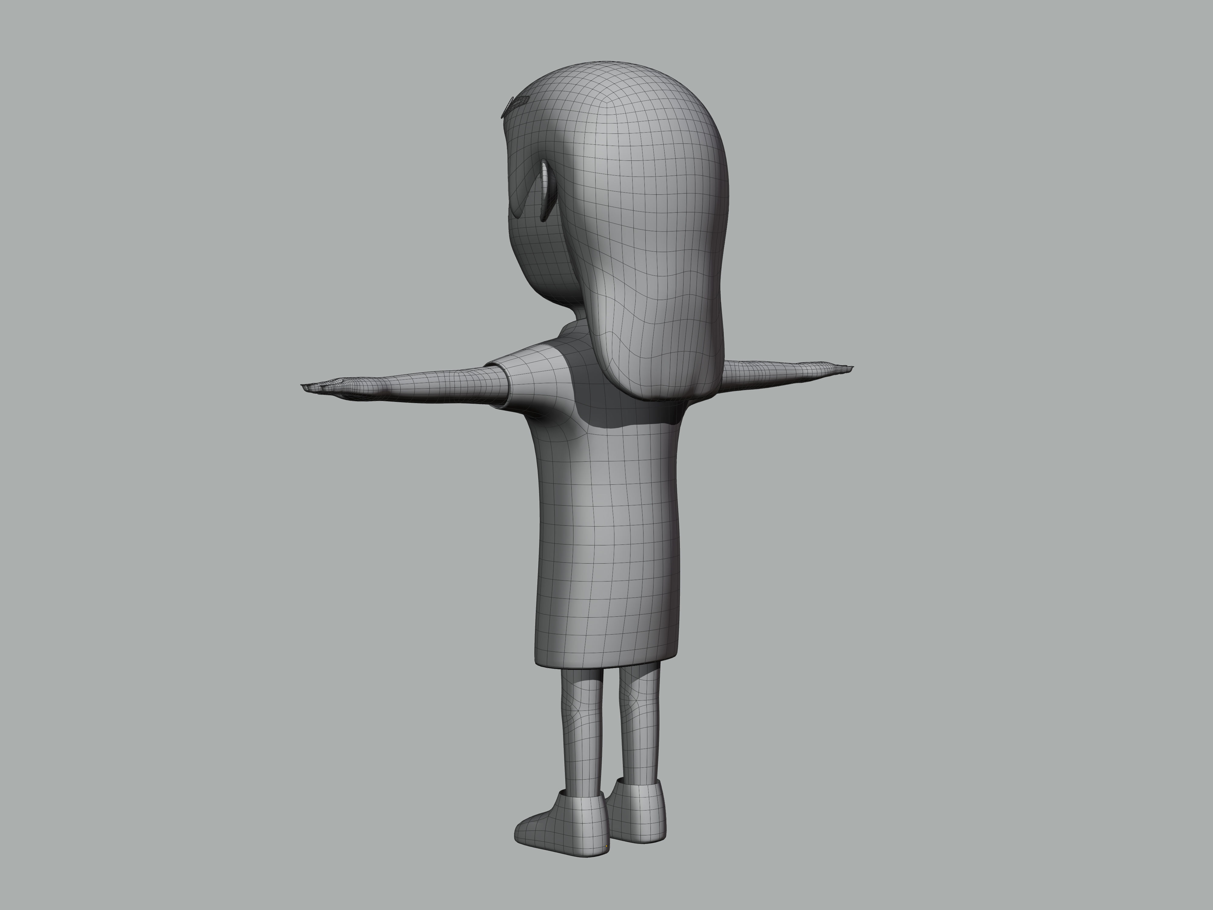 The big head kid Low-poly character 3D model_2
