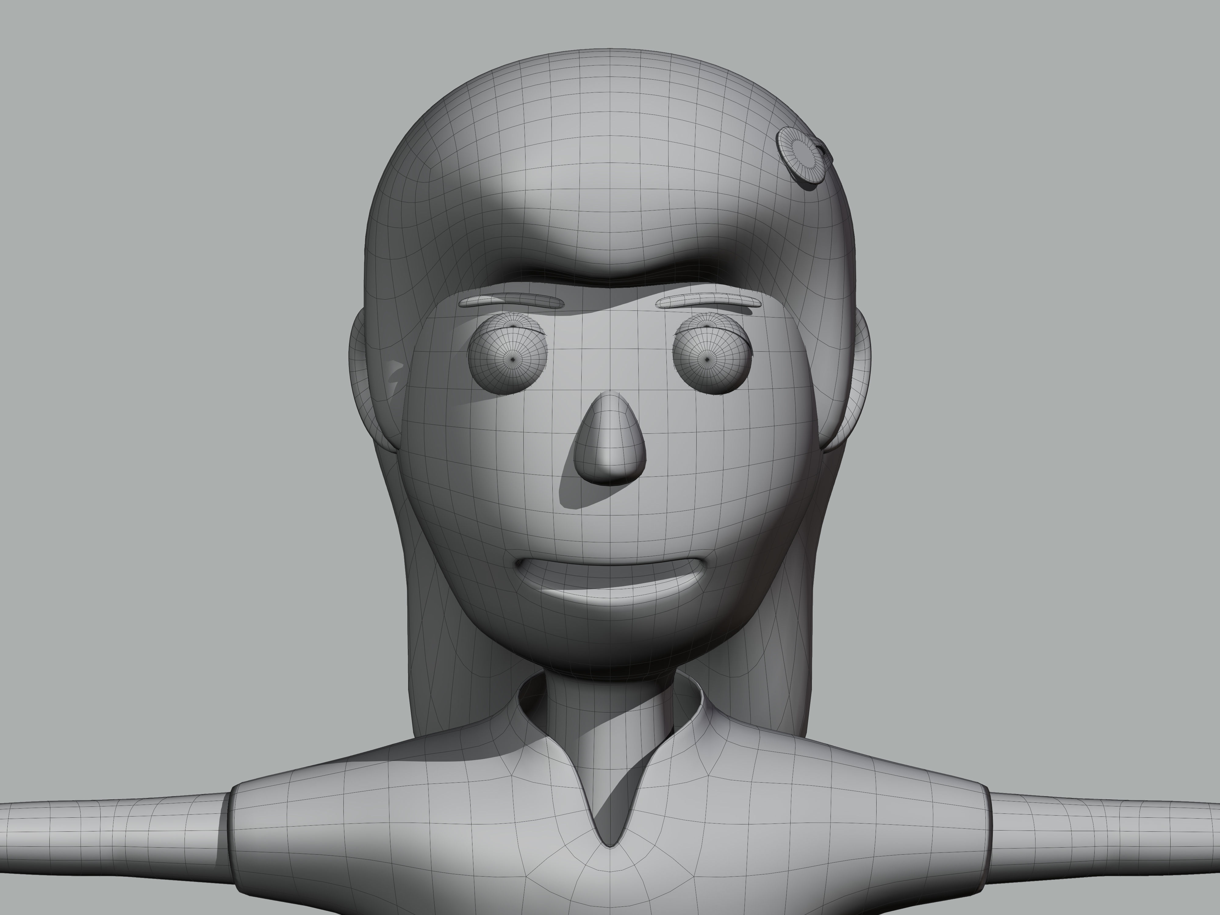 The big head kid Low-poly character 3D model_4