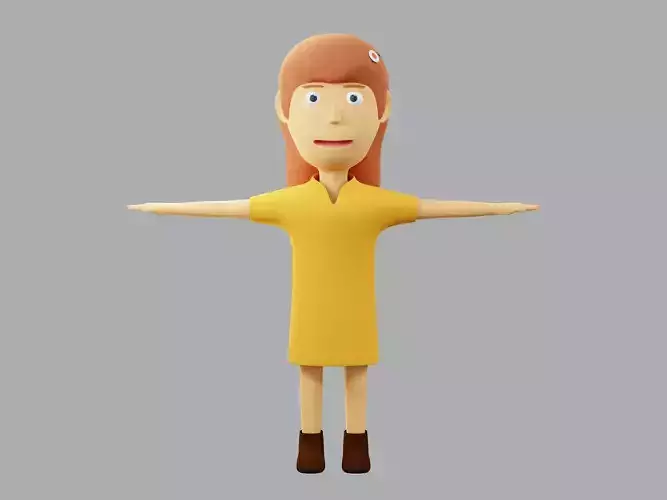 The big head kid Low-poly character