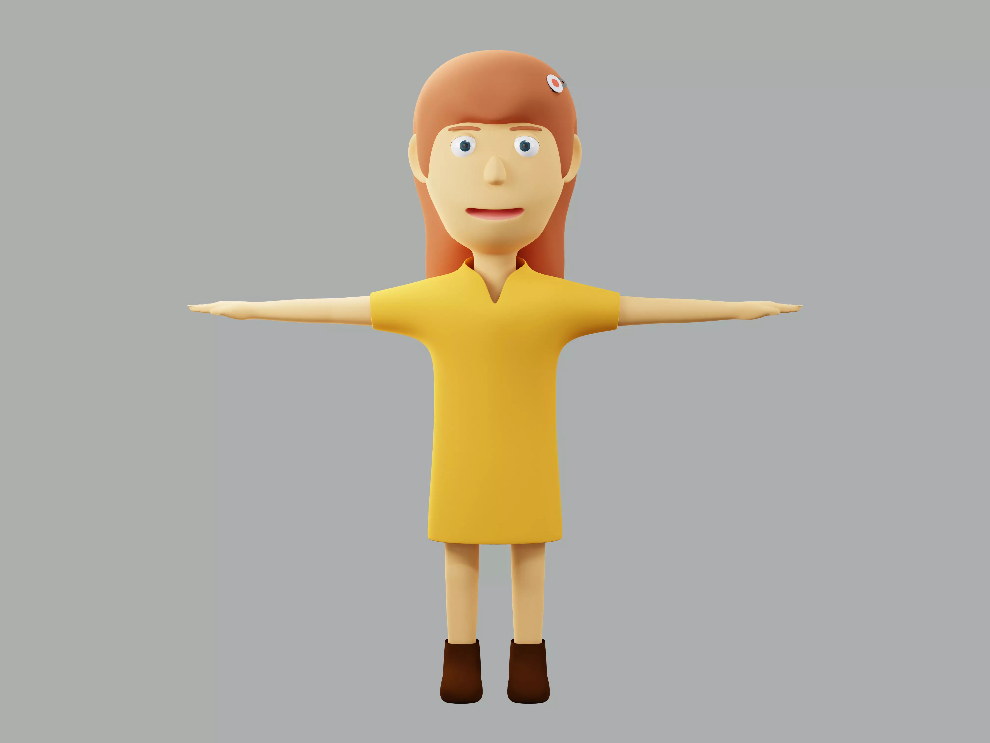 The big head kid Low-poly character 3D model_0
