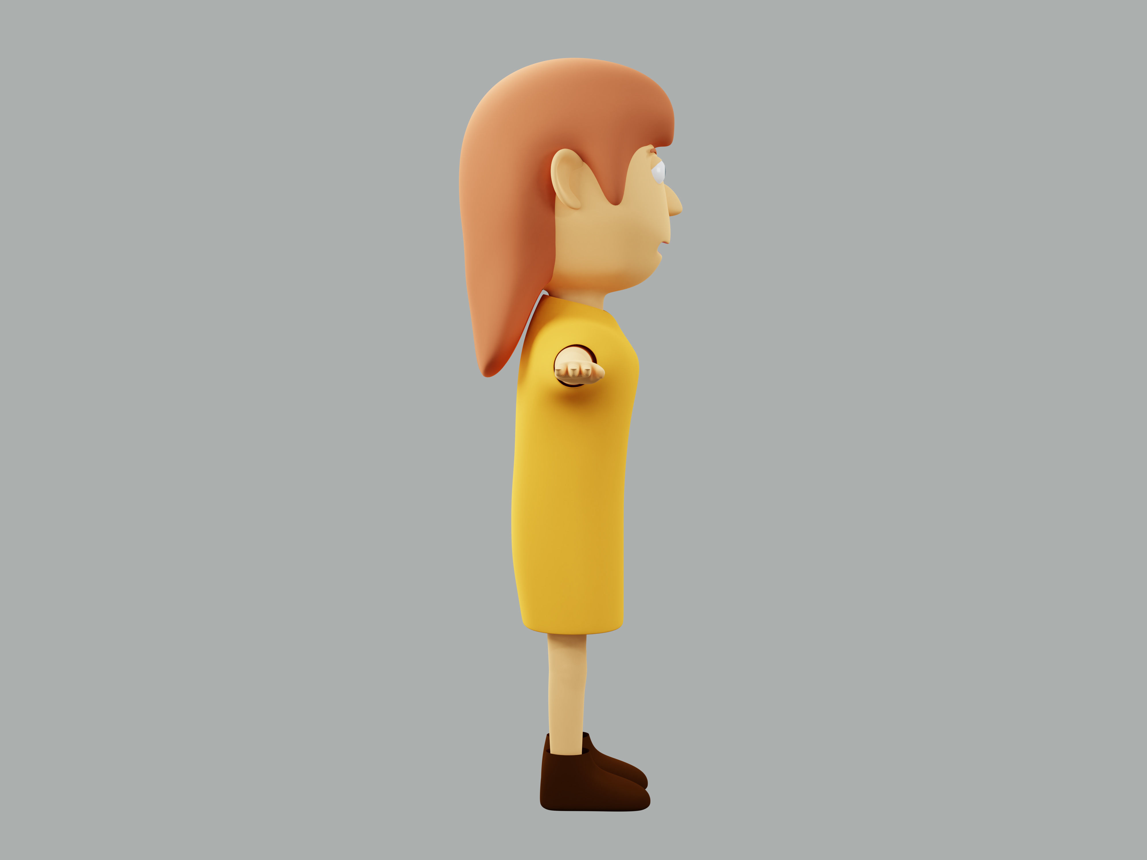 The big head kid Low-poly character 3D model_11