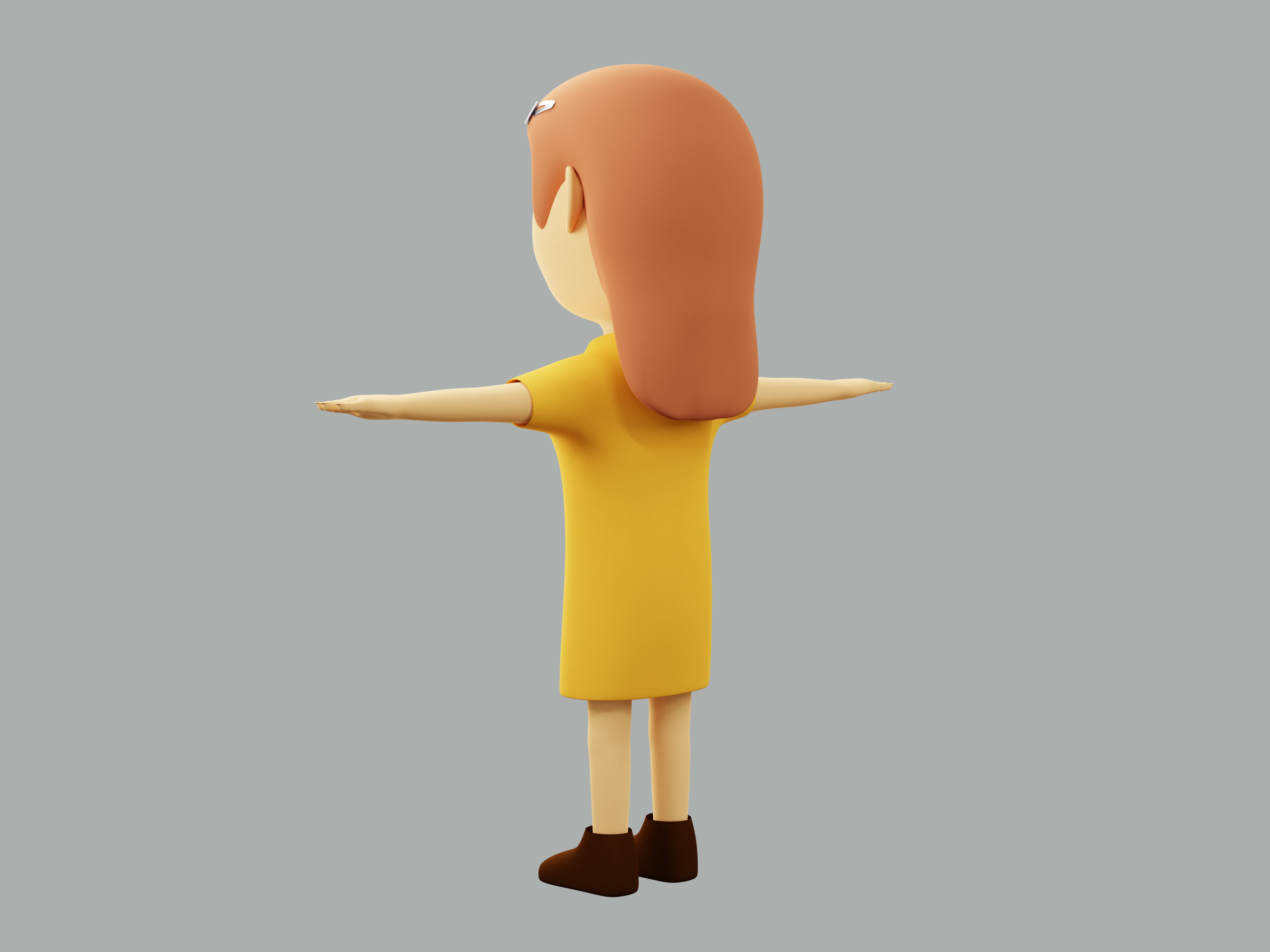 The big head kid Low-poly character 3D model_15