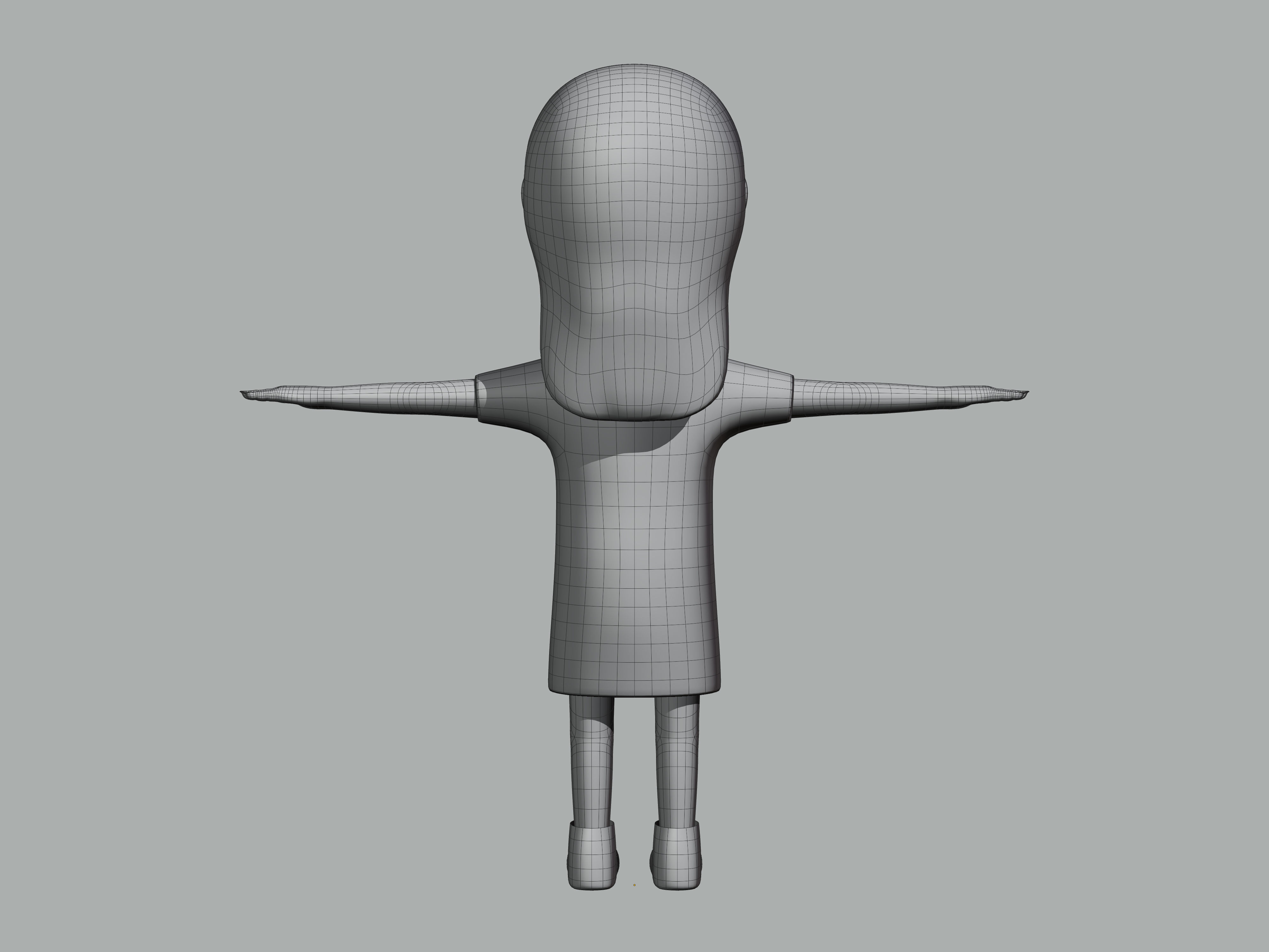 The big head kid Low-poly character 3D model_10