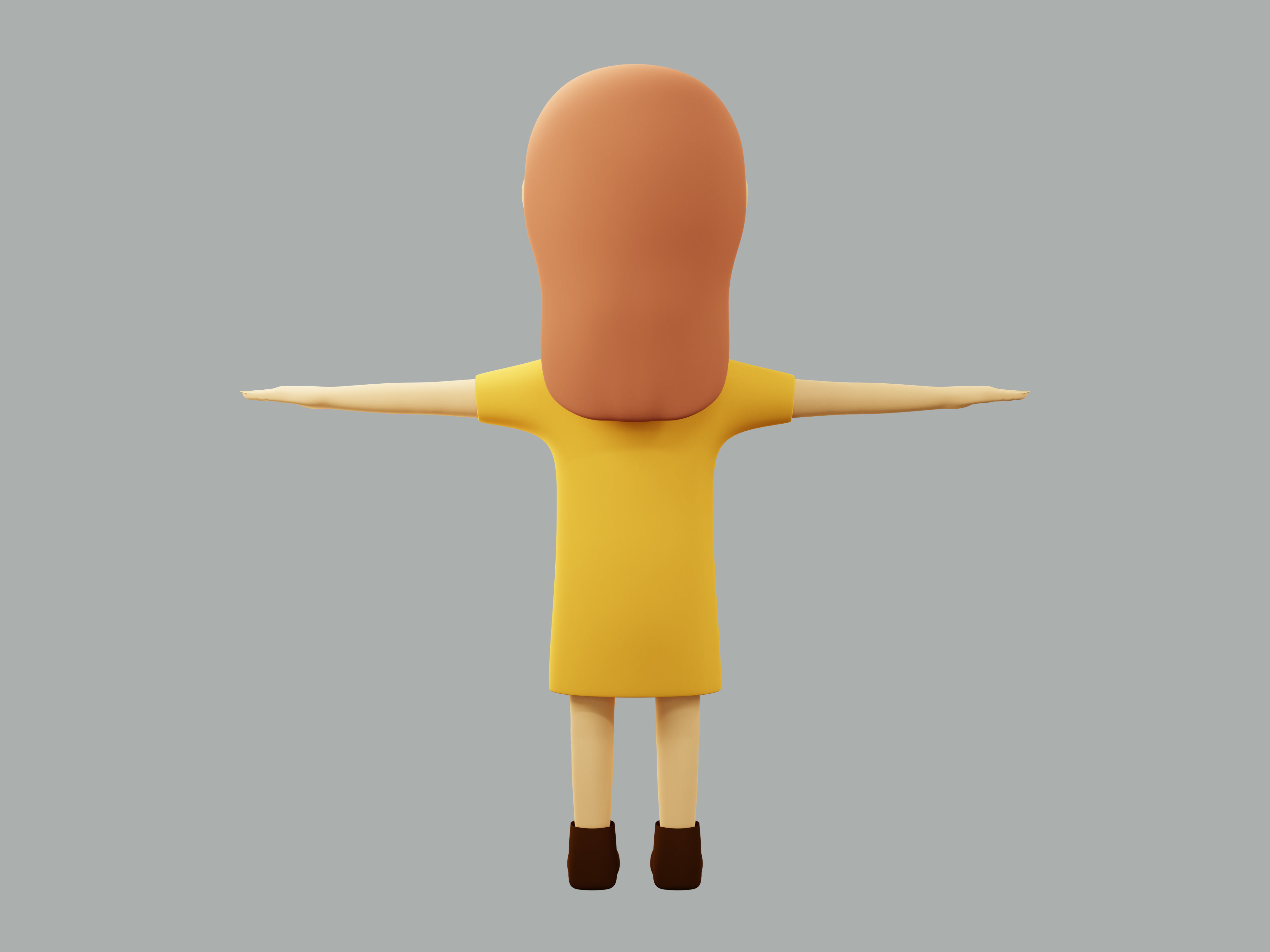 The big head kid Low-poly character 3D model_9
