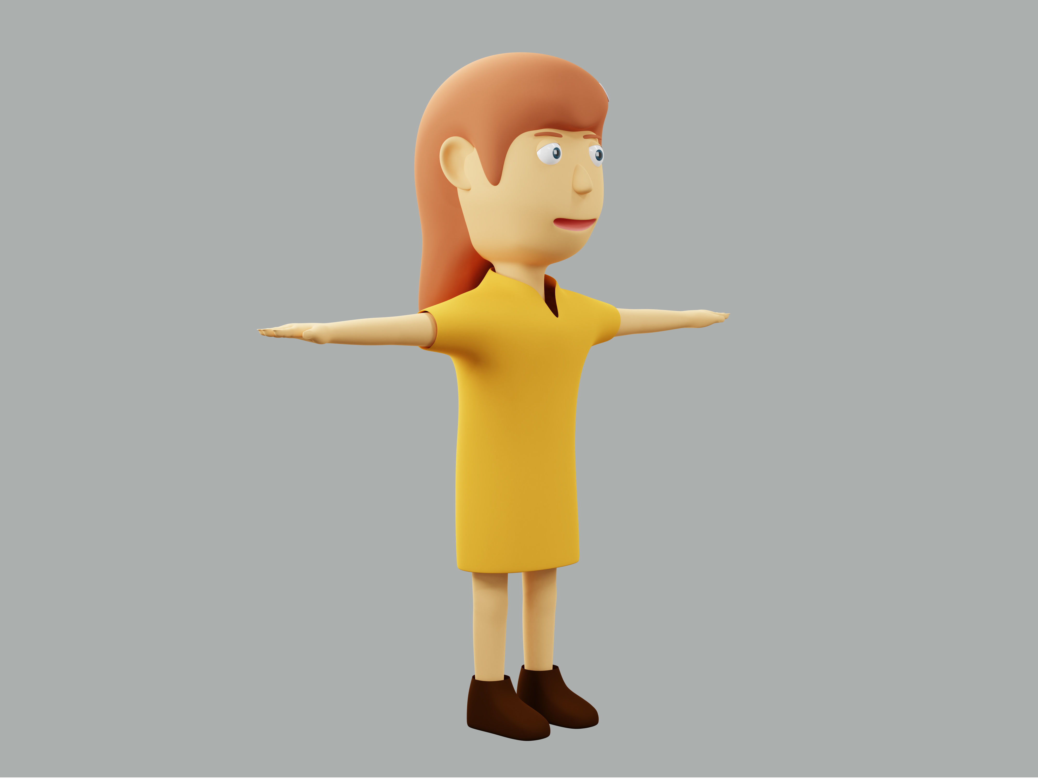 The big head kid Low-poly character 3D model_13