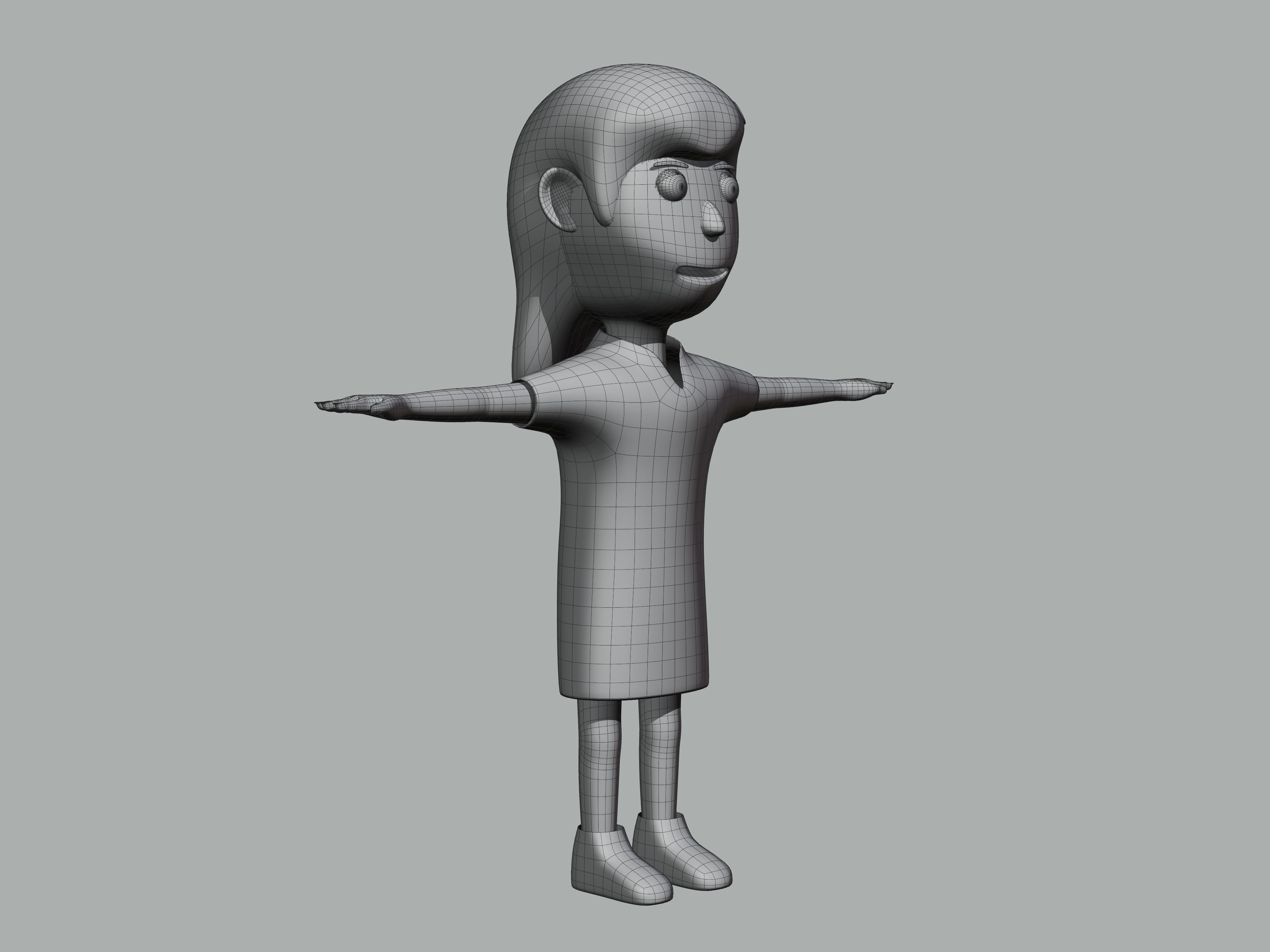 The big head kid Low-poly character 3D model_14