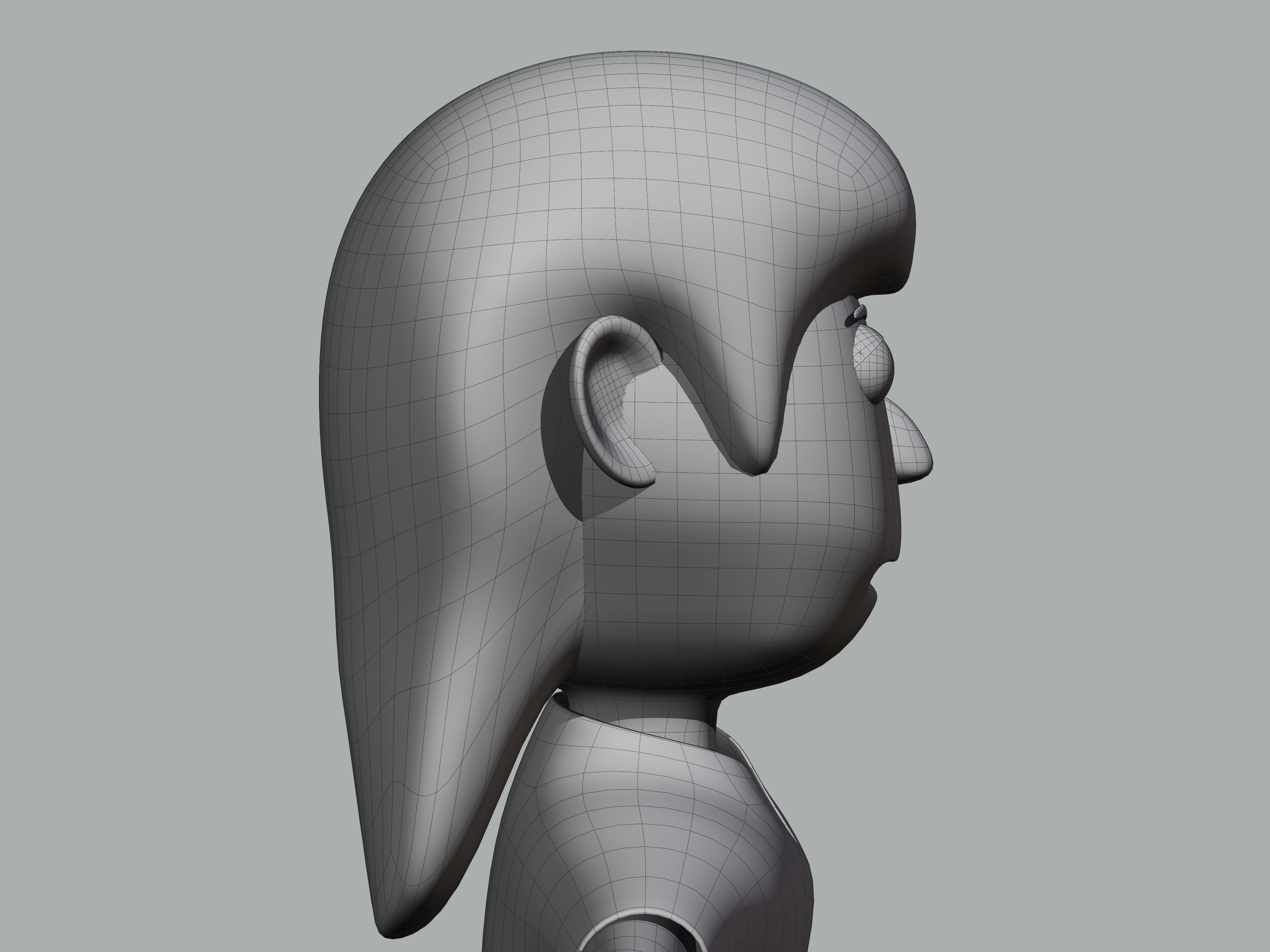 The big head kid Low-poly character 3D model_6