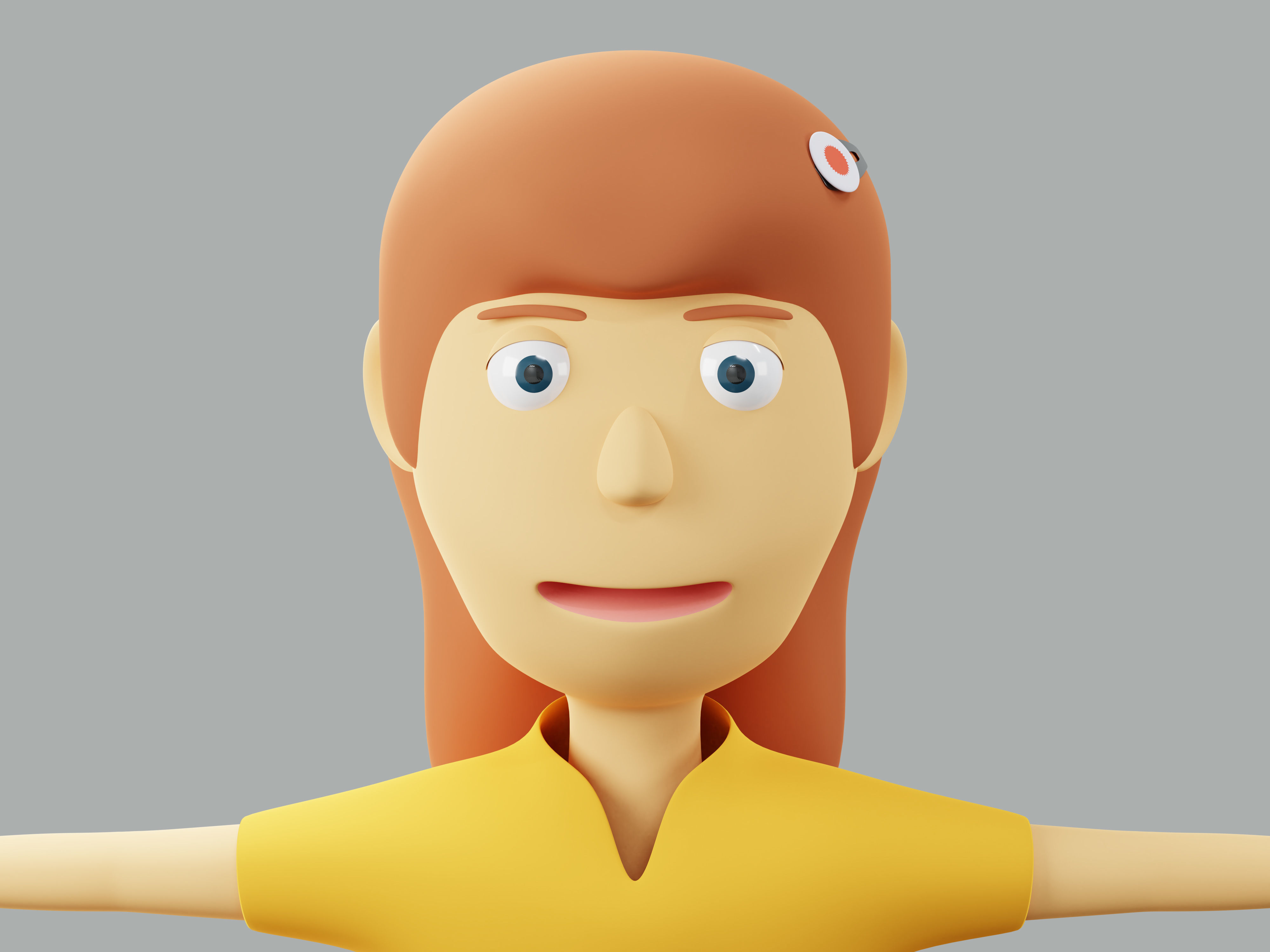 The big head kid Low-poly character 3D model_3