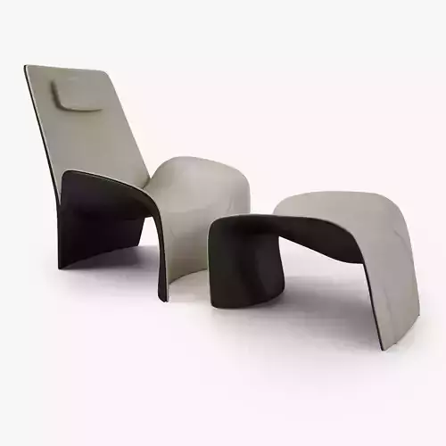 Giorgetti Eva Armchair and Stool