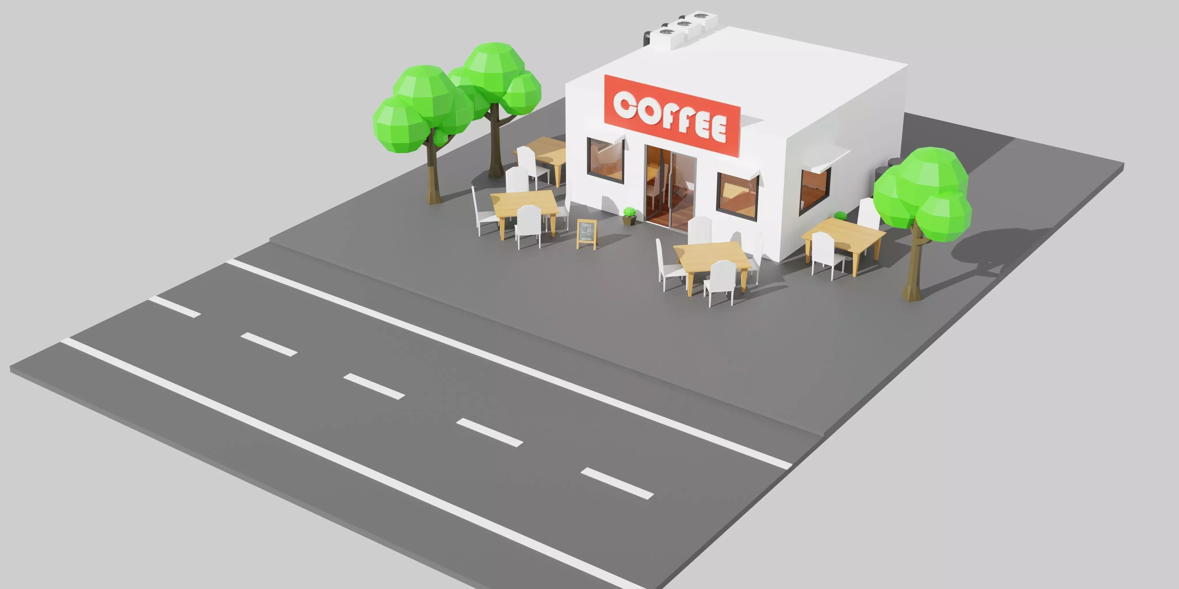 Shop building Free 3D model
