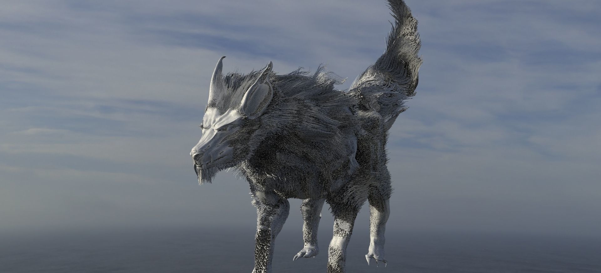 Wolf Prehistoric 3D model_1
