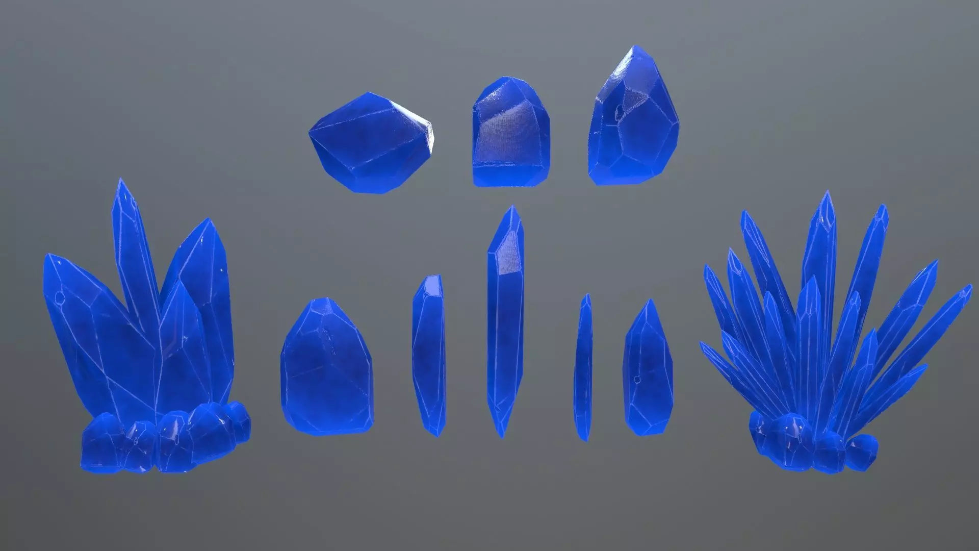 Crystal Set pencil Low-poly 3D model_0