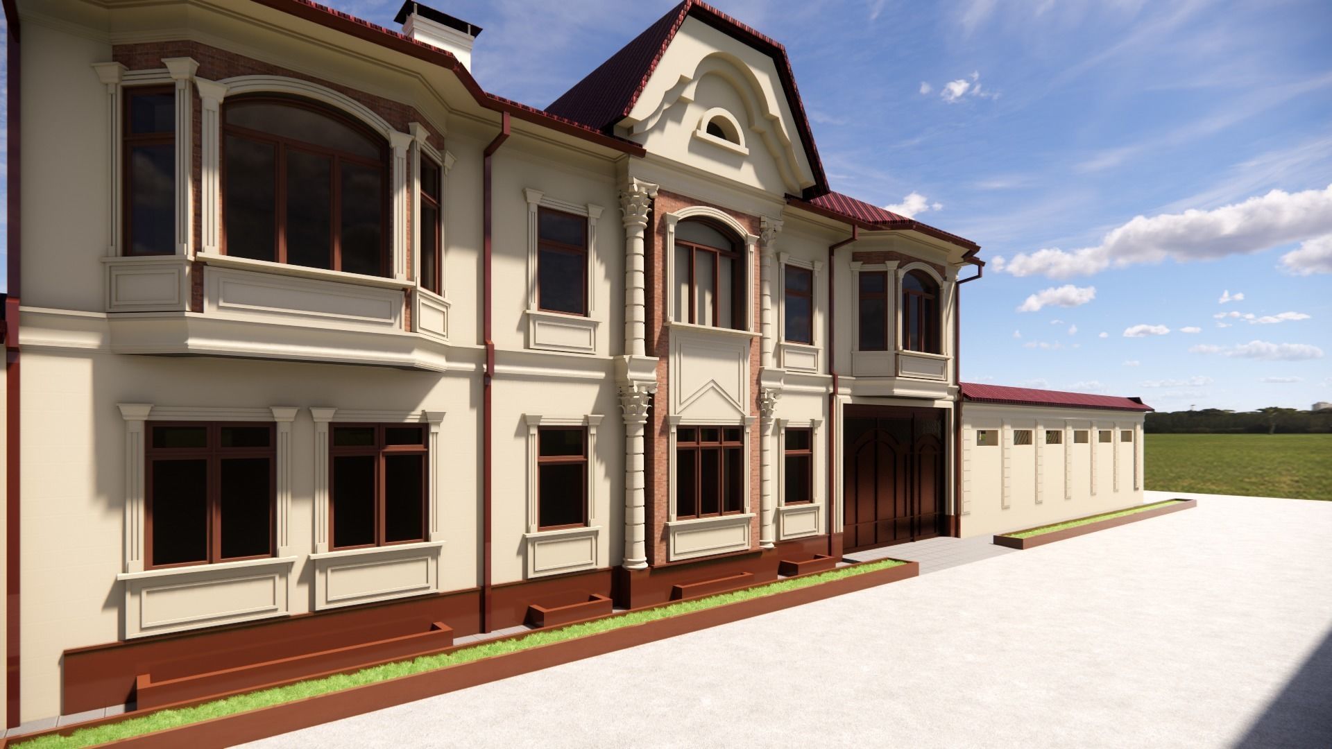 Revit exterior classic design Free 3D model_1