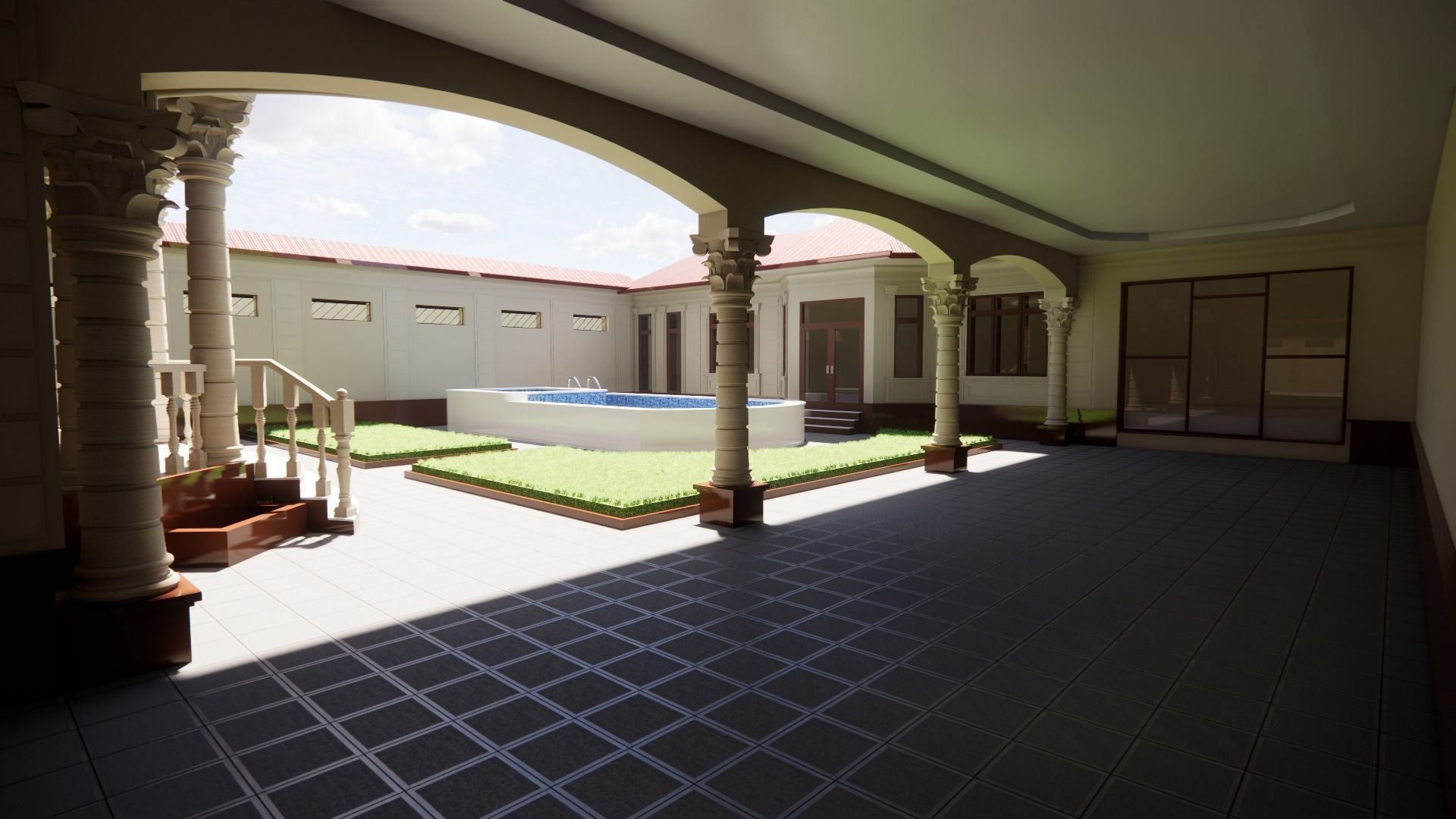 Revit exterior classic design Free 3D model_3