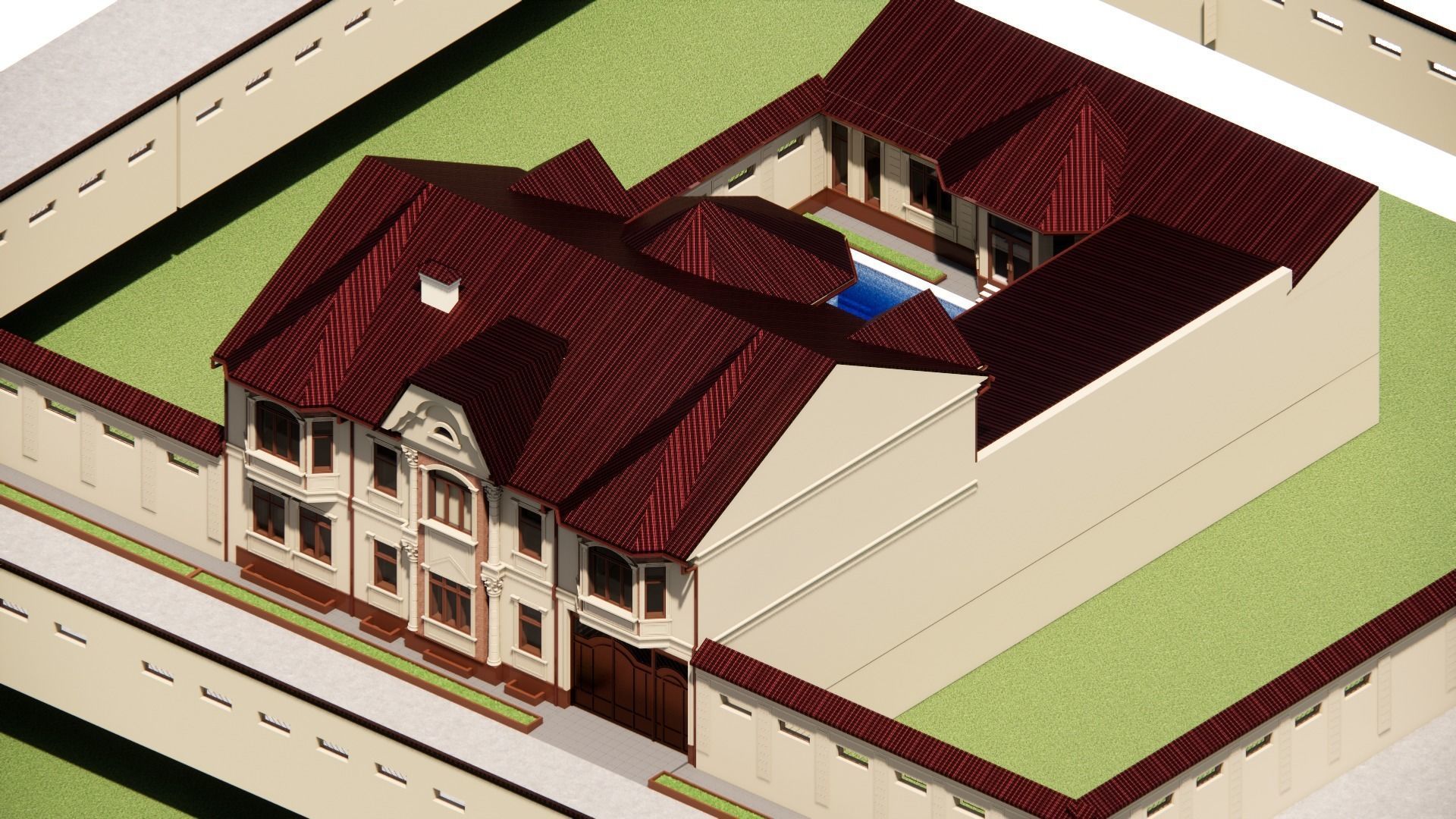 Revit exterior classic design Free 3D model_2