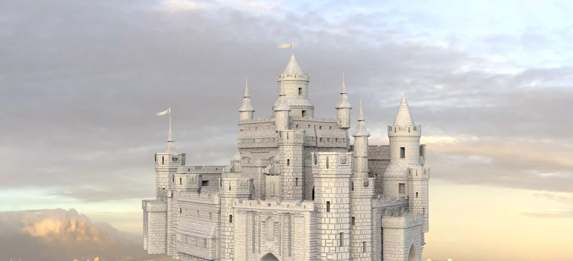 castle medieval fortress 3D model