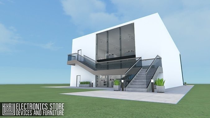 Electronics store - devices and furniture Low-poly 3D model 4