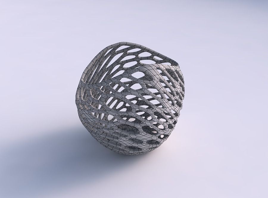 Bowl compressed 3 with twisted organic lattice 3D print model_5